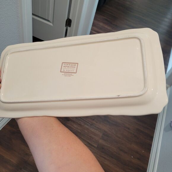 Vintage Spring Rae Dunn By Magenta Paris Rabbit Tray Rare READ Charming Cottage - Picture 6 of 9